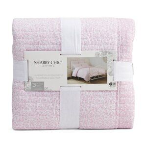 SHABBY CHIC Prim Floral Reversible Quilt Set